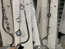 Women Jewelry Stainless Steel Gold Heart Curb Chain Necklace Bracelet Set