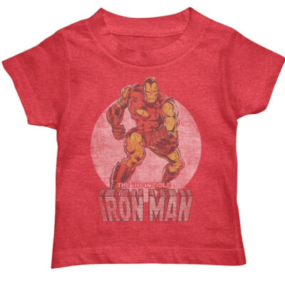Marvel Ironman Baby Infant Boys Comics Retro Ironman Red T-Shirt NWT 