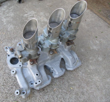 Oldsmobile Edelbrock Tri Power Intake 303 324 Ol396 Manifold W 59 Ford Carbs Oldsmobile Edelbrock Tri Power Intake 303 324 Ol396 Manifold W 59 Ford Carbs