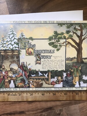 Vintage Unused Christmas Card Lang Ellen Stouffer Religious Luke 2:10-11 W/envel