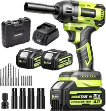 Cordless Impact Wrench 1/2" 3/4" 550-2000Nm 2800RPM for Car Tire Removal Repair