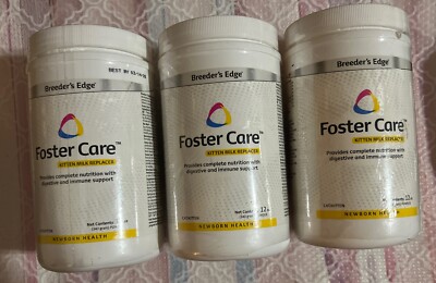 3 Breeder's Edge Foster Care Cat & Kitten Milk Replacer 12 oz BB 03/26