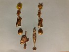 Vintage Avon Gold Tone New Year's Cheers Pierced Earrings with matching Lapel — photo 1