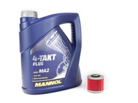 MotoröL ÖLfilter KN145 Set 10W40 4Liter FüR Yamaha XC 180 XC180 Cygnus 1983-1984