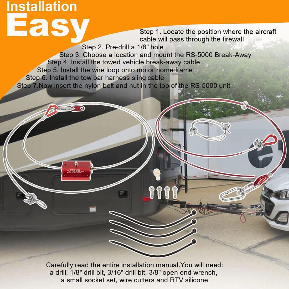 For NSA RV Products RS5000 RV Towing Break Away Device Braking Control