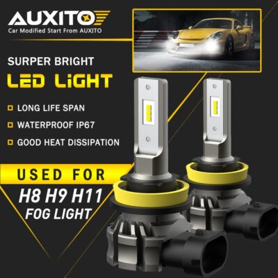 Marsauto H11/H8 LED Fog Light Bulb, 10000 Lumens 6000K White
