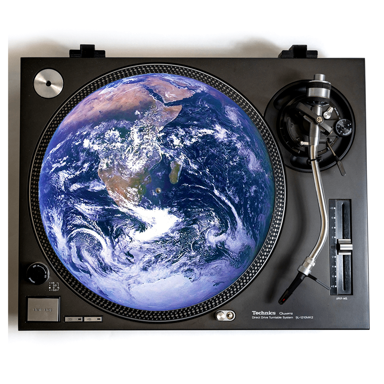 EARTH Turntable Slipmat for DJs 12 Inch Vinyl Records 1200 Compatible-image