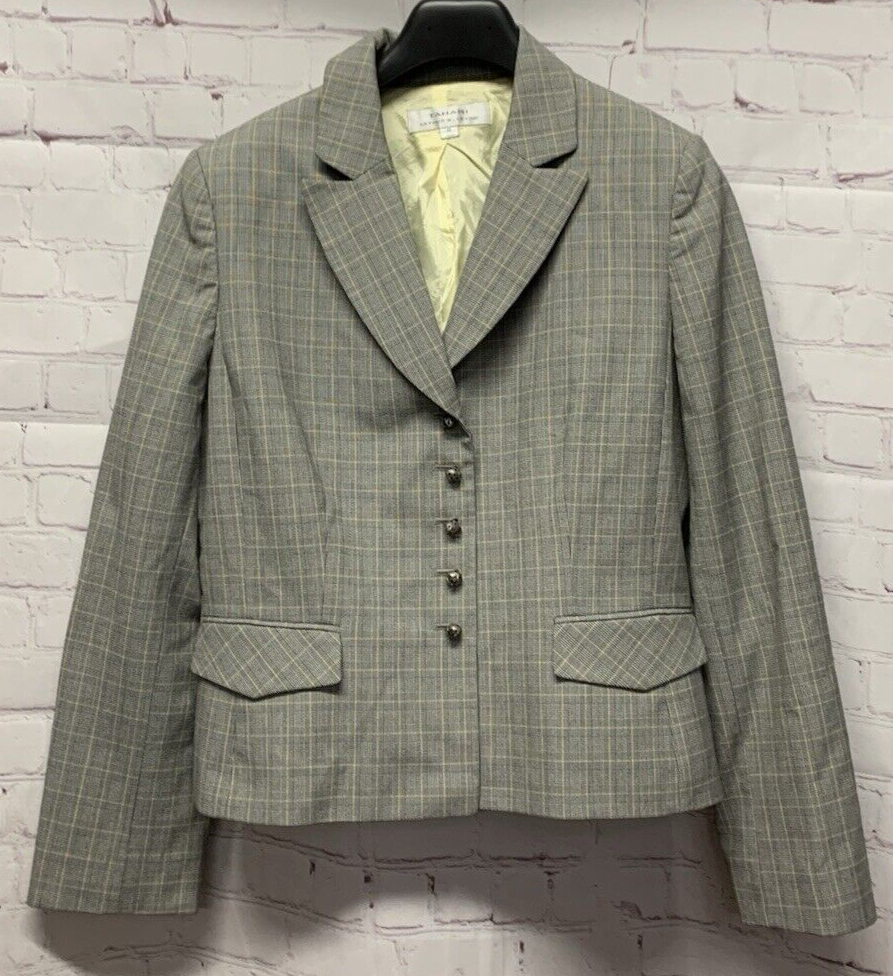 じゅん Tahari Size 14 Blazer Jacket Gray Check Suit Separate | eBay