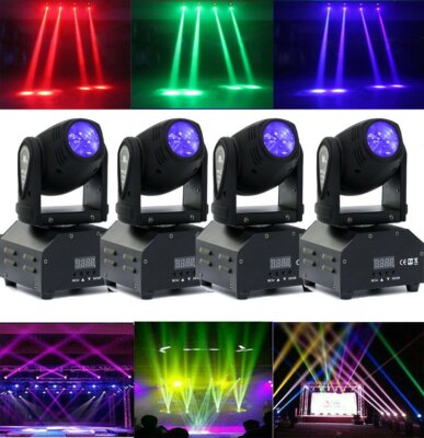 4x 80W Pinspot Bühnenlicht Moving Head RGBW LED DJ DMX Disco Bühnenbeleuchtung