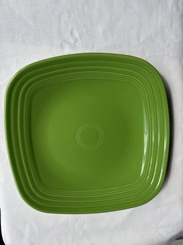 Retired Fiesta Ware Shamrock Green (2009-21) Square Dinner Plate Very Good Cond.