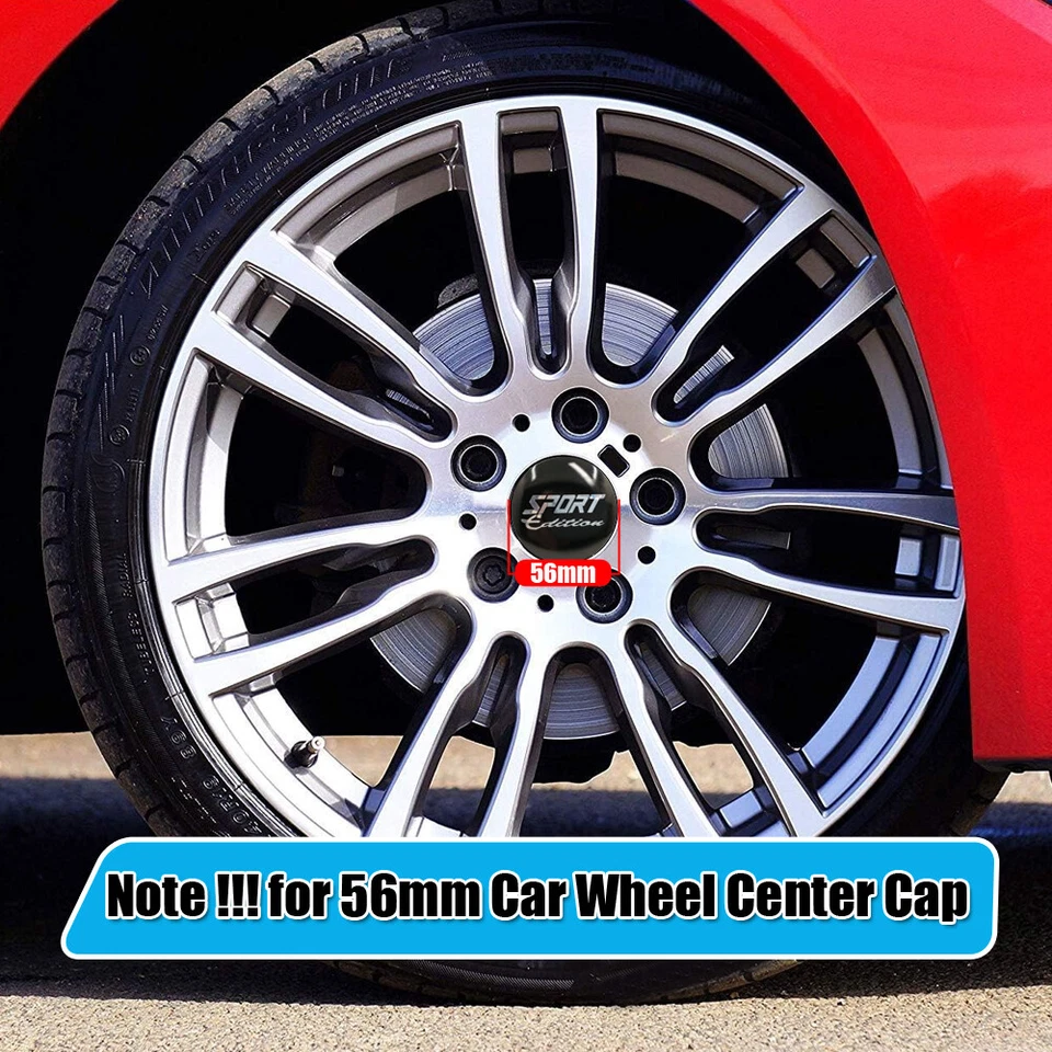 4 PIEZAS 56mm Edición SPORT Tapacubos Centrales de Rueda de Coche Cubiertas Aluminio Universal Foto 2 de 4
