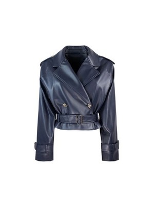 Jacke Kurz Liu Jo Damen, Kunstleder, Blau, Code CA5116 E0624