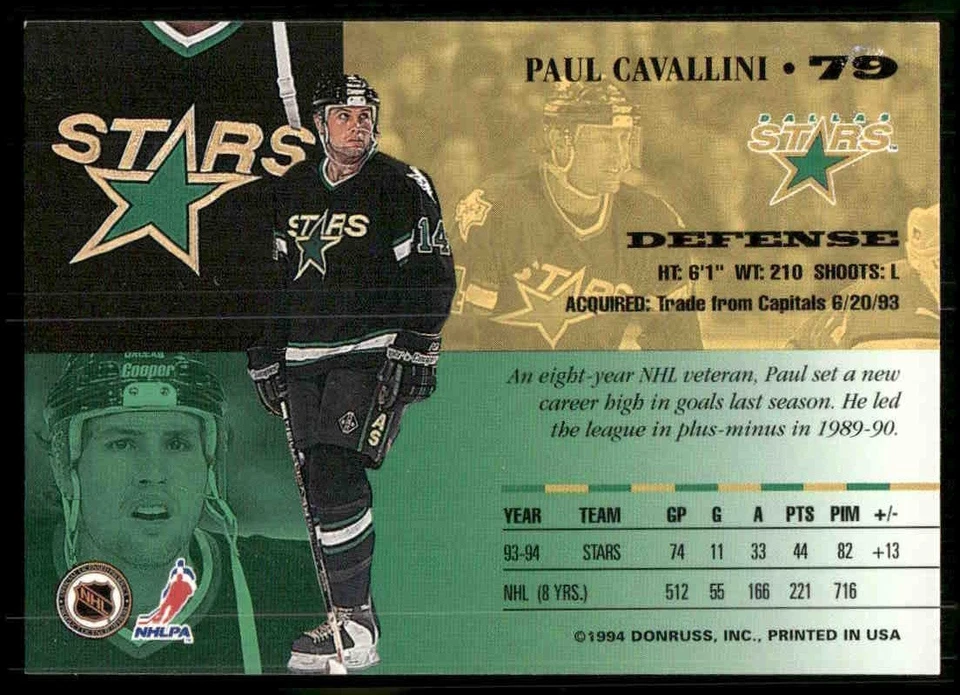 1994-95 Leaf #79 Paul Cavallini - Image 2 of 2
