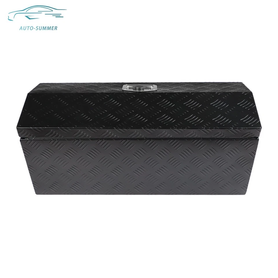 Caja de herramientas de montaje superior de aluminio negro de 30" x 13" x 13" para camioneta camioneta remolque RV Foto 2 de 4
