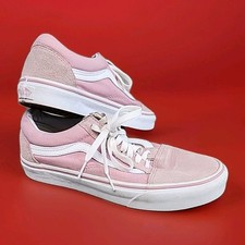 VANS Old Skool Pink Canvas Sneakers Lace Up Breathable Low Top Athletic Shoes