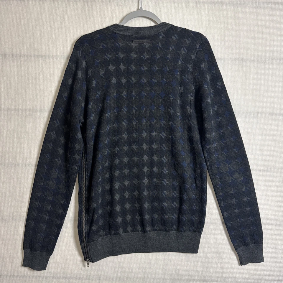 Diesel Black Gold Men's Size Large Diamond Print Wool Blend Crewneck Sweater - Image 2 of 4