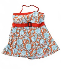 Floral One Piece Swimsuit Orange Blue Size 22W