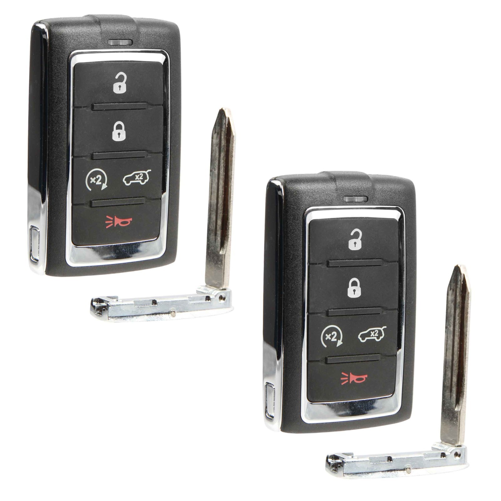 2 Remote Keyless Entry Fob Replacement Uncut Blade For Jeep 5b RS (M3NWXF0B1)