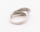 925 Sterling Silver Vintage Ring Modernist CZ Textured Leaf Band  Sz 6  RG36371 — photo 5