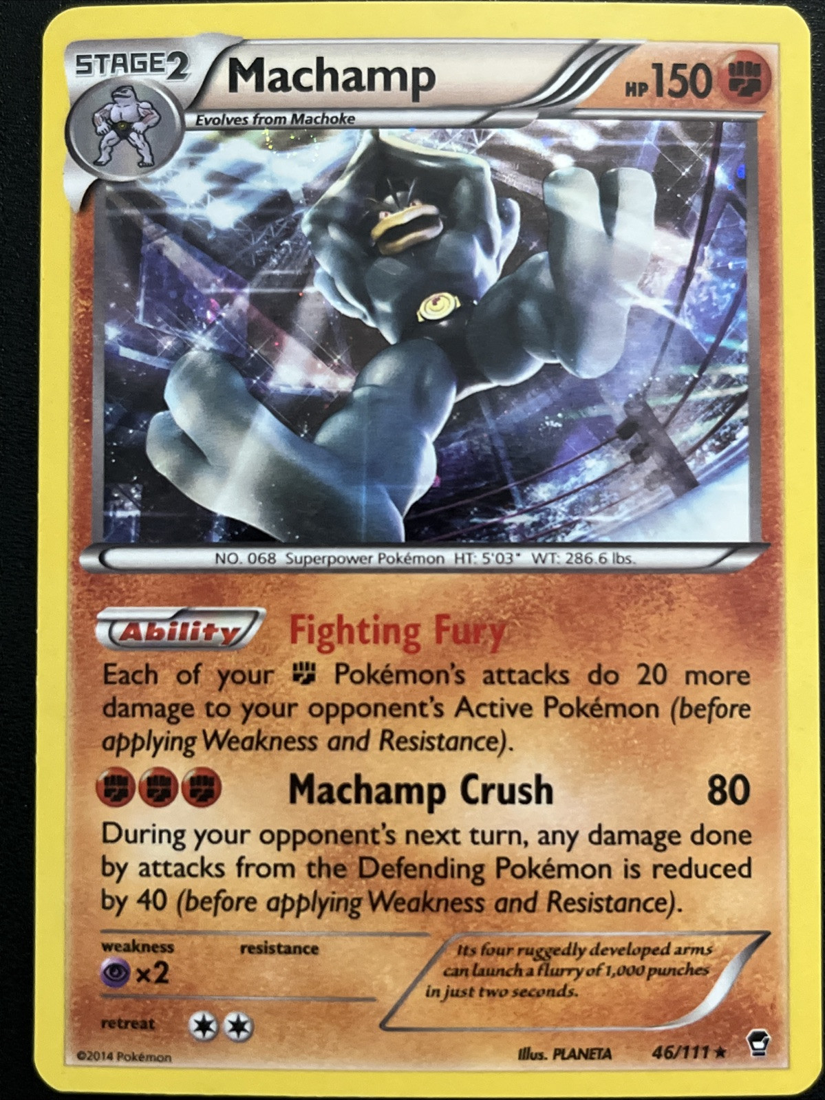 Machamp - (Cosmos Holo) 046/111 Blister Exclusives Holo LP