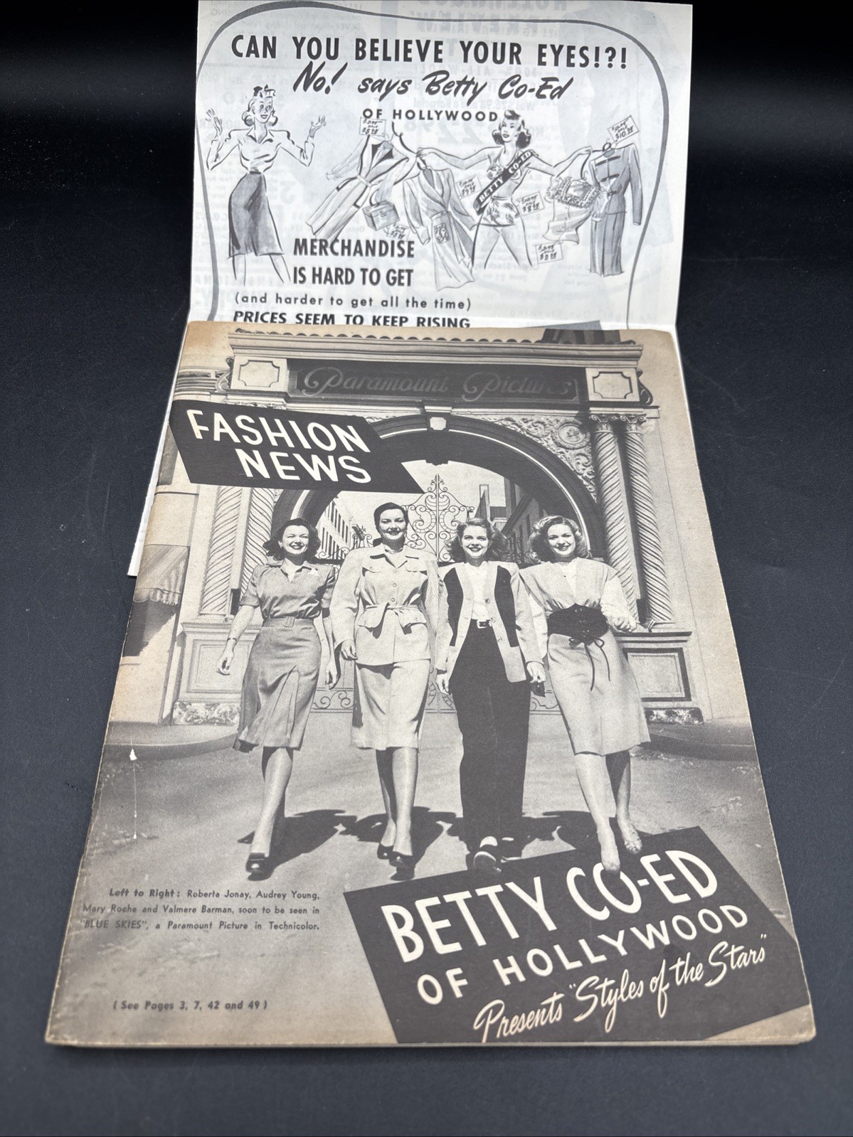1946 Betty Co-Ed of Hollywood Fashion Trends Catalog EXC!