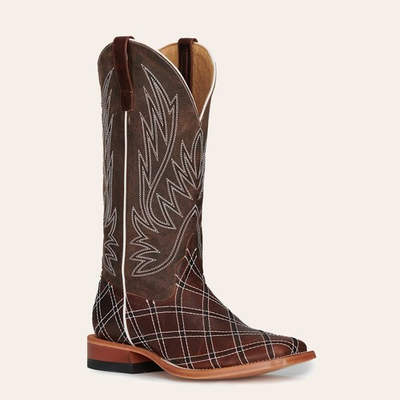 #ad #ad Anderson Bean Men#x27;s Horse Power Brown Patchwork Stitched Wide Square Toe Cowboy $162.90