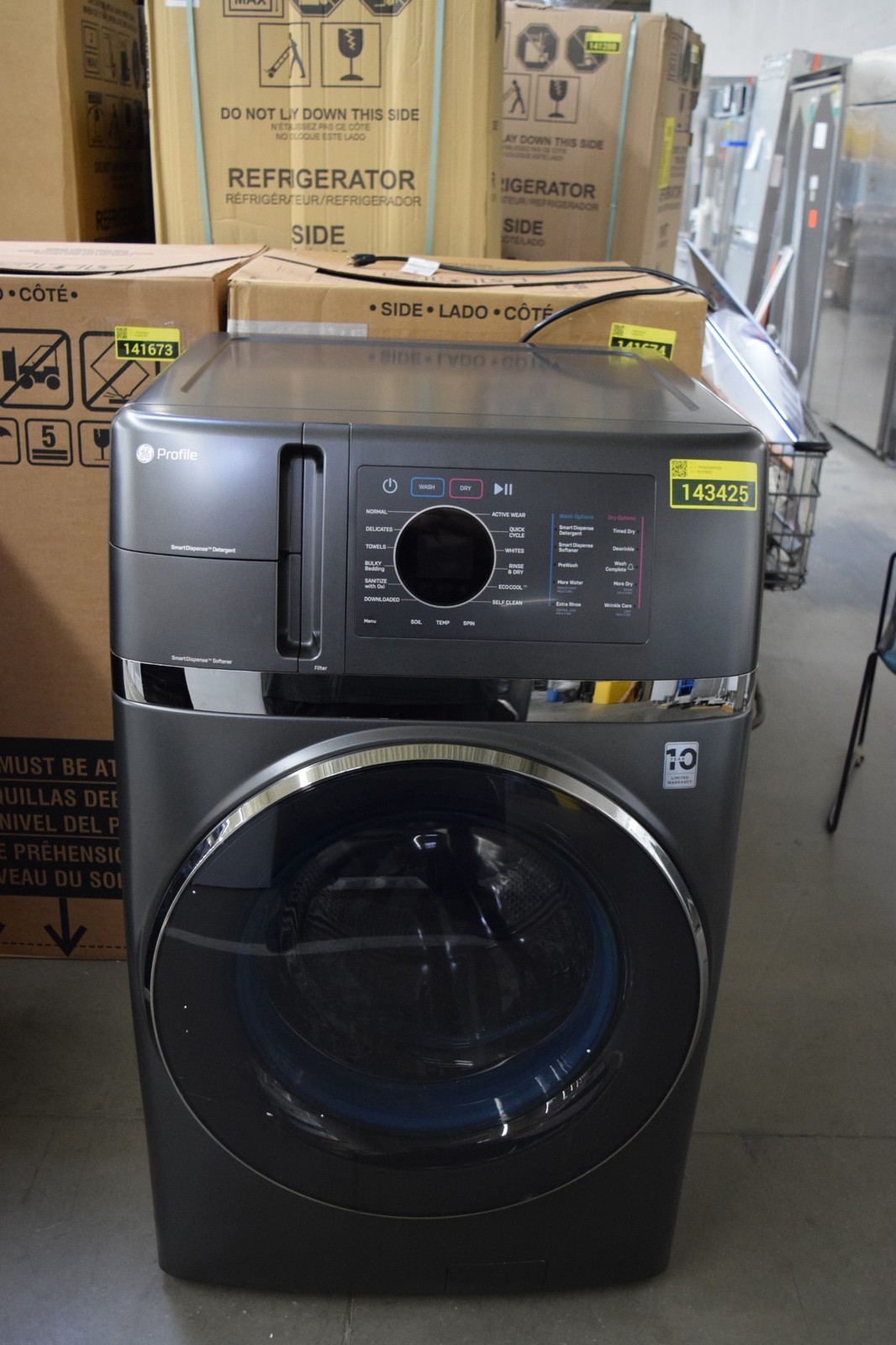 GE Profile PFQ97HSPVDS 28" Carbon Graphite Washer/Dryer Combo #143425