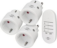 Brennenstuhl Comfort-Line Funksteckdosen-Set Mini 3+1, 3Er Funkschalt-Set
