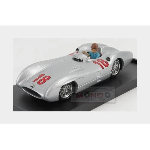 1:43 BRUMM Mercedes Benz F1 W196C #18 Fangio 1954 + Figure R280-CH - Immagine 2 di 2