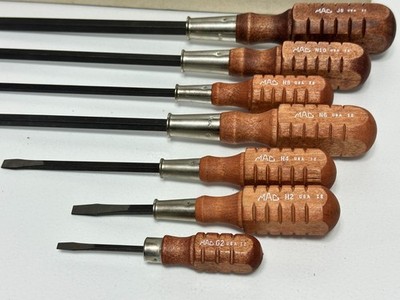 Mac Drive7 【MediaFour】 MAC Tools USA SD7 7pc Flat Slotted Tip Hardwood Handle Screwdriver