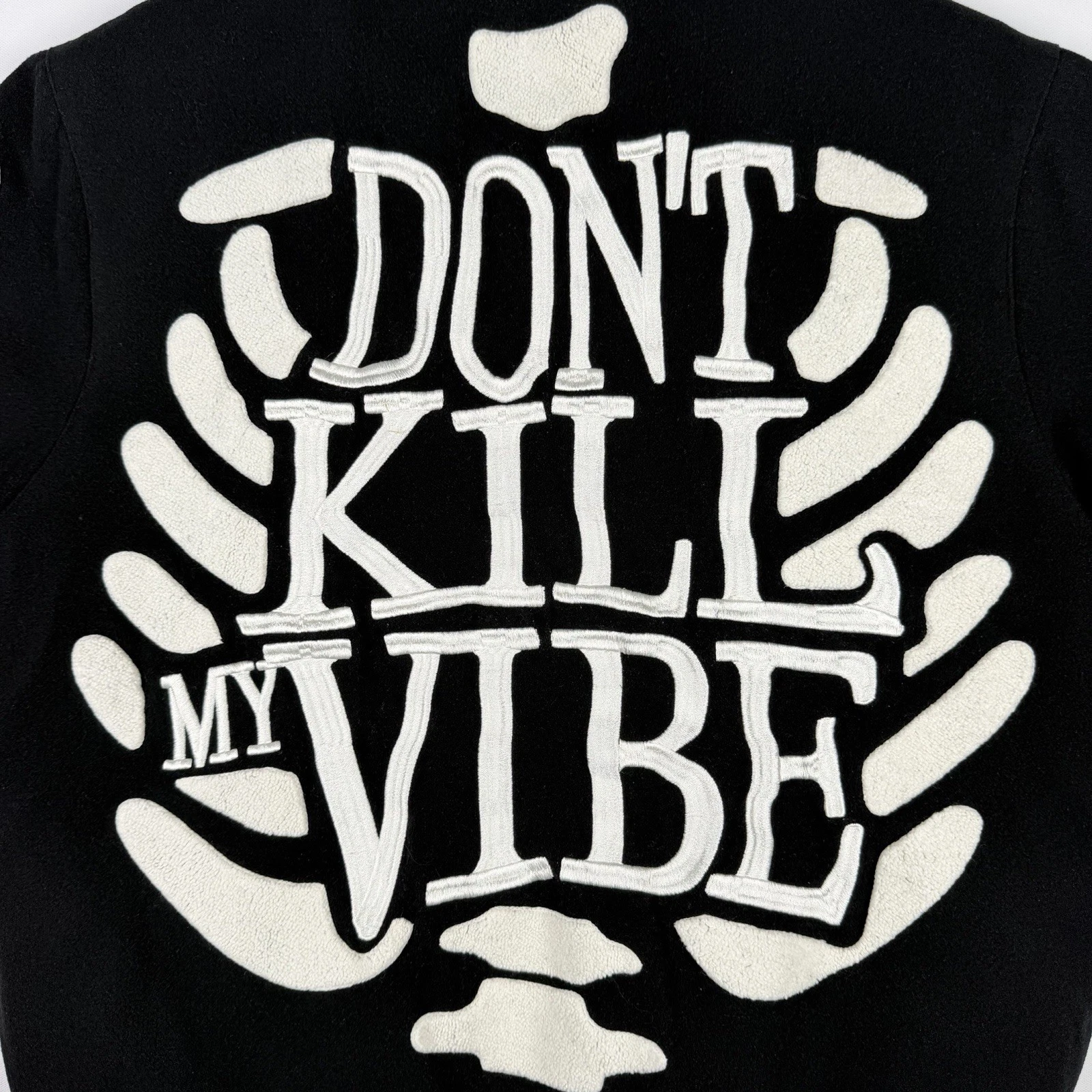 Rebel Minds Don't Kill My Vibe Skeleton Bones Melton Varsity Men Jacket XL - product detail image 21