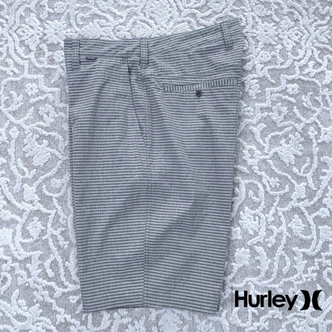 Hurley Men’s Phantom 20” Walking Shorts 31 Grey Stripe $65 EUC DWR Stretch