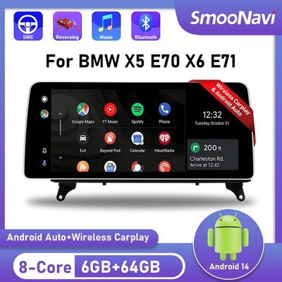 12.3'' 8-Kern Android Car Stereo GPS 64GB DAB Carplay für BMW X5 E70 X6 E71 CIC