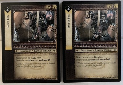 LOTR TCG 2x Raider Bow 7C155 The Return of the King LP+ Decipher