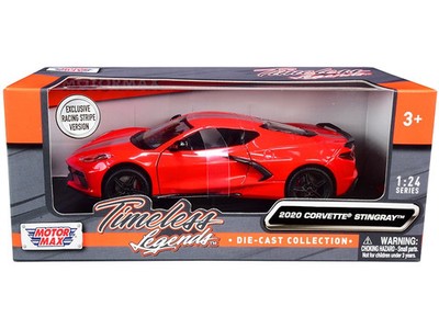 2020 Chevrolet Corvette C8 Stingray Red with Silver Racing Stripes ''Timeless Leg