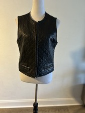 Lord  Taylor, Leather Black Vest Size A Medium