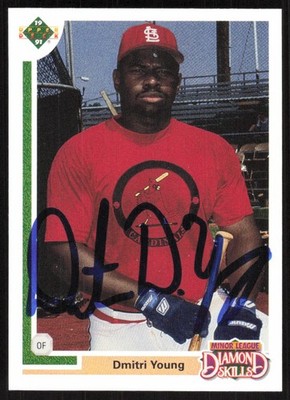 1991 Upper Deck Final Edition Dmitri Young Auto St. Louis Cardinals #7F Card