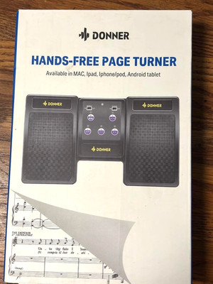 Donner Recharge Wireless Page Turner Foot Pedal for Tablets Phone, Black