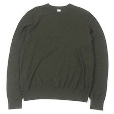 Excellent BERLUTI knit Calligraphy All-over Print Long Sleeve khaki wool mens M