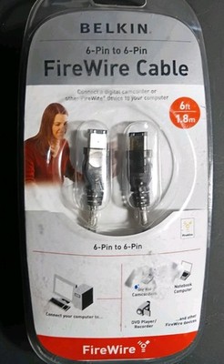 Belkin 6-Pin to 6-Pin Firewire Cable (6ft/1.8m) IEEE 1394 (400 Mbps) PC Mac