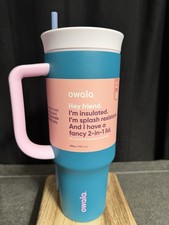 Owala 40oz Stainless Steel Travel Tumbler w/ Straw / 2-in-1 Lid - Tickle Me Teal