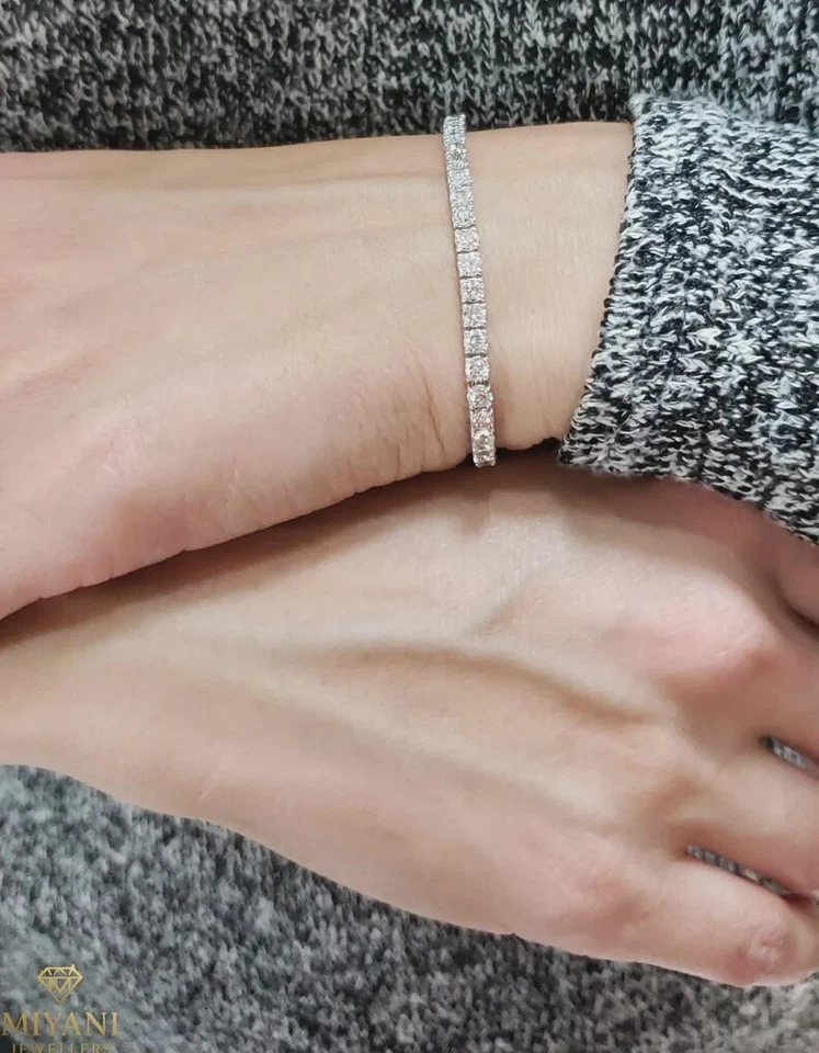 Brazalete Tenis Forever Sparkle Platino 950 5,50 quilates Corte Redondo Diamante Natural Foto 2 de 4