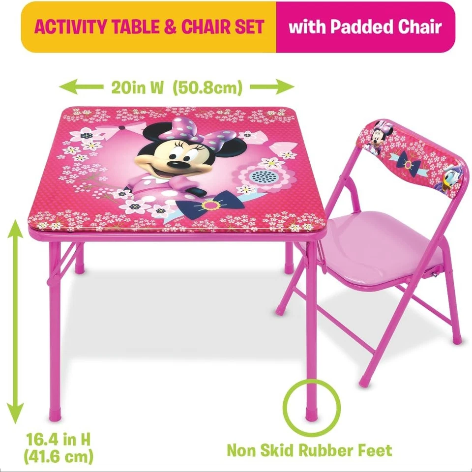 Juego de Mesa y Silla Minnie Mouse para Niños Pequeños 24-48M, Incluye 20 Pulgadas, Rosa Foto 2 de 4