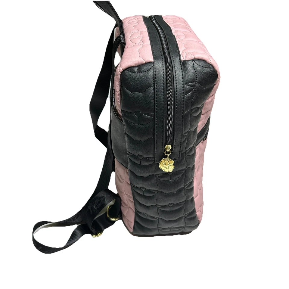 BETSEY JOHNSON Kitty Cat Backpack Quilted Black Pink - Image 4 of 4