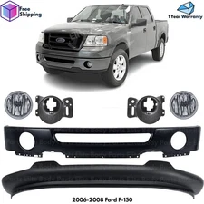 Front Bumper Paintable & Fog Light Assembly Kit For 2006-2008 Ford F-150