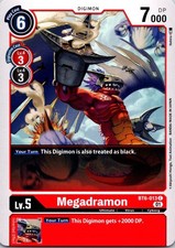 Megadramon BT6-013 Red Common Ultimate (Lv5) Digimon CCG Card 