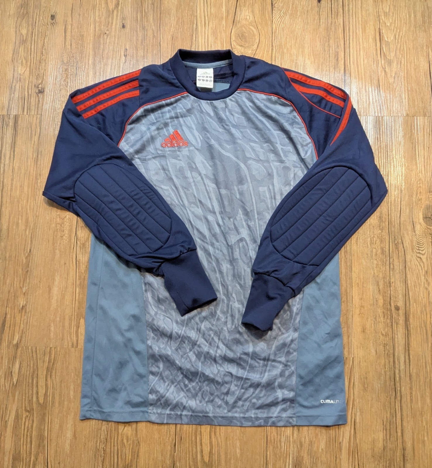 Vintage Adidas Striped Goalkeeper Long Sleeve Soccer Jersey Small B54