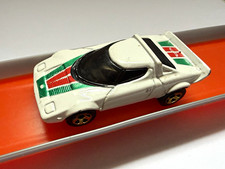 Hot Wheels Lancia Stratos White Diecast Car Green/Red Stripes (2001)