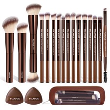 MAANGE Makeup Brush Set 19 PCS Travel Makeup Brushes Eyeshaowder Powder Conce...