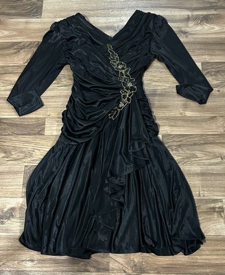 Vintage 1980s Dynasty Joan Collins Dress Scalloped Size 10